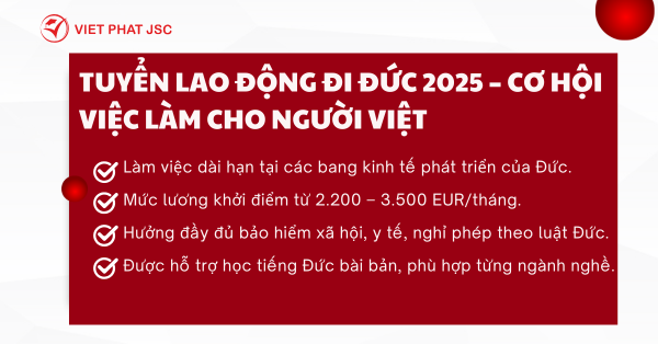 TUYỂN LAO ĐỘNG ĐI ĐỨC 2025 – CƠ HỘI VIỆC LÀM CHO NGƯỜI VIỆT