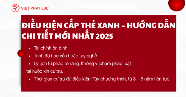 ĐIỀU KIỆN CẤP THẺ XANH