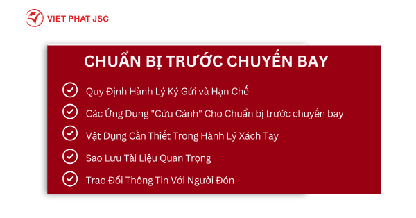 CHUẨN BỊ TRƯỚC CHUYẾN BAY
