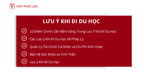 LƯU Ý KHI ĐI DU HỌC