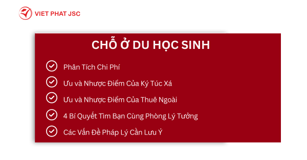 CHỖ Ở DU HỌC SINH